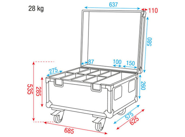 First Solutions Eco FC for SnowPAR Flightcase for 8 x SnowPAR 